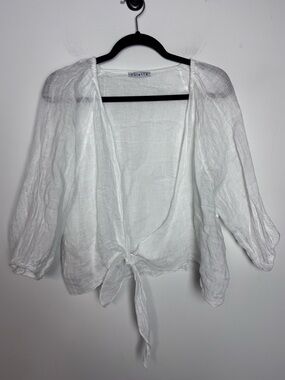 Colette White Linen Wrap